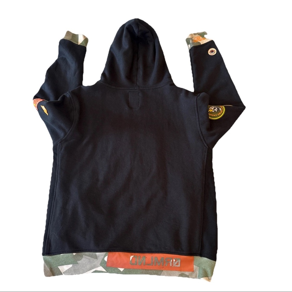 DREAMLAND Men’s Black Hoodie SZ M Embroidered Detail Patches No Surrender - Picture 8 of 14